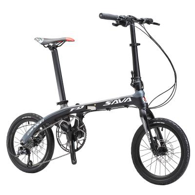 China SAVA Lightweight 16 Inch Mini Foldable Bicycle Racing For Adults Carbon Folding Bike With 9 Speed ​​Fold Bike for sale