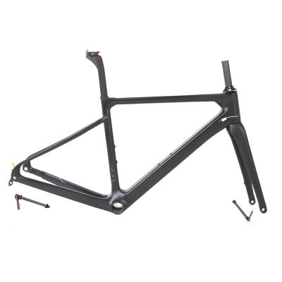 China High Quality Black Wrapping EPS Bike Frame 700C Cable Carbon Fiber Frame Road Bicycle Full Inner Frame - No Decals for sale