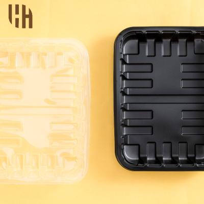 China PLA Takeaway Container Compartment Disposable Biodegradable Eco-Friendly Decomposable Top Block BPA Free Sugar Cane Bagasse Box for sale