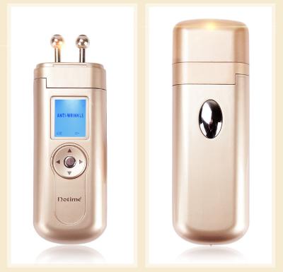 China 50/60Hz Microcurrent Facial Toner Machine , Galvanic Skin Machine Gold Color for sale