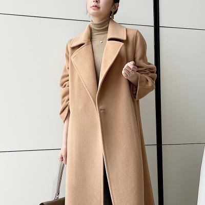 China Breathable Pink cashmere coat for women 2022 new winter thickened high-grade women's mid-length temperament woolen coat for sale