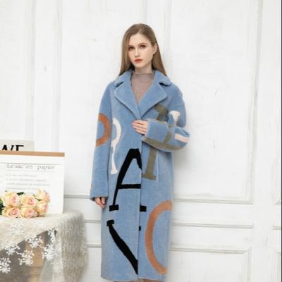 China Breathable 2023 new style Wholesale Customized Good Quality Ladies Luxury Blue Thick Warm Long Fur Coat for sale