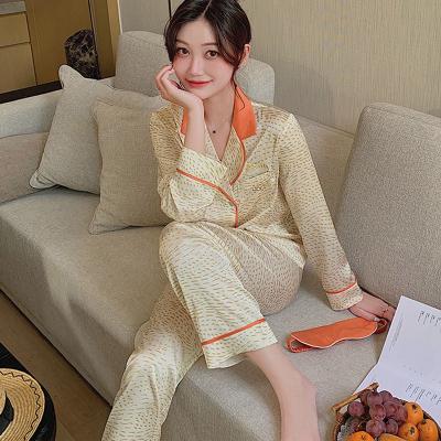 China Breathable ODM OEM Custom Soft Ladies Pyjama Leopard Print Night Wear Pajama Set for Women for sale