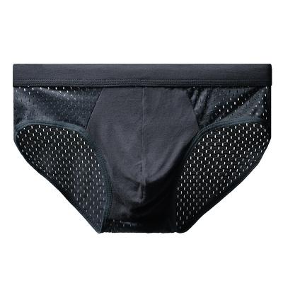 China 2022 Customized Antibacterial U Elastic Mesh Pouch Breathable Men Ice Briefs Silk Sexy Sports Men's Underwear for sale