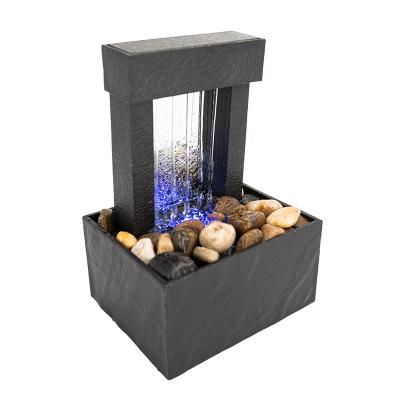 China China Fountain Indoor Decoration LED Lighting Fountain Water Desktop Ornaments With Stone for sale