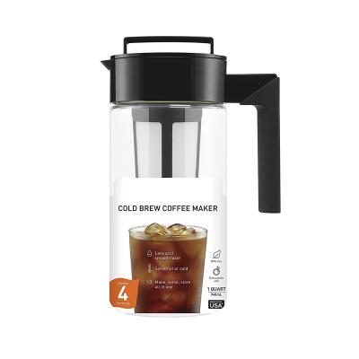 China Sustainable 1 Quart Cold Brew Coffee Maker With Removable Filter for sale