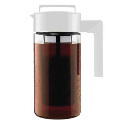 China WITH LID BPA Free Factory Wholesale High Quality 900 1200 2000ml Tritan Portable Cold Brew Coffee Maker With Custom Logo for sale