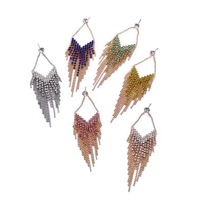 China FASHING stainless steel earrings hollow geometric tassel earrings temperament long earrings for sale