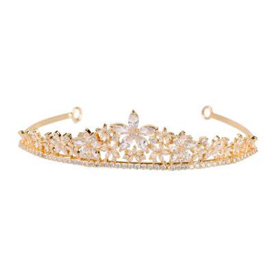 China Fashionable Elegant Princess Queen Vintage Zircon Crown Tiara Headdress For Women Prom Wedding Bridal Party Hair Accessories for sale