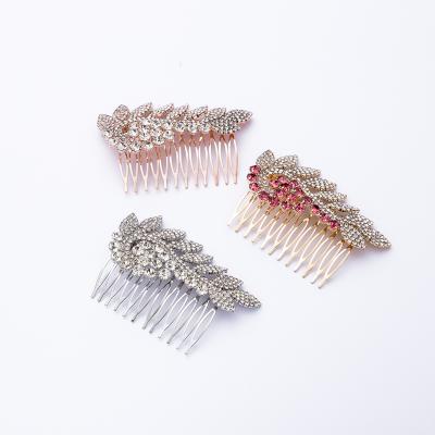 China High Quality Fancy Hair Comb Ornaments Luxury Princess Hair Comb For Crystal Bridal Wedding Hair Accessories Rhinestone Flower Europea Style for sale