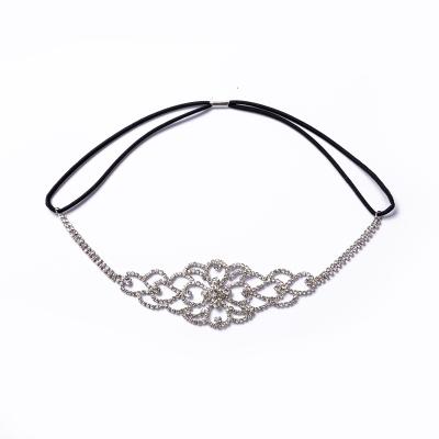 China Fashionable Elegant High Quality Bridal Rhinestone Elastic Headband Hollow Out Adjustable Headpieces Bridal Wedding Hair Band Accessories Wholesale for sale