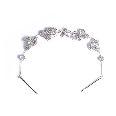 China Luxury Elegant Fashion Crystal Headband Bridal Hair Vine Headbands Crown Headpiece Wedding Crystal Leaf Bride Tiaras Hair Accessories For Women for sale