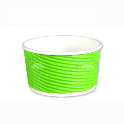 China HAPPYPACK Disposable High Quality Custom Printing Corrugated Disposable PE PLA Upright Soup Bowl Paper Bowl Free Sample for sale