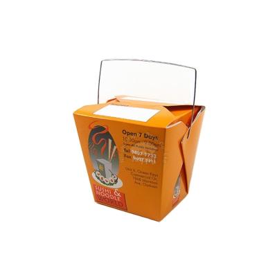 China HAPPYPACK Disposable Paper Packaging Take Away Noodle Box Food Container Custom Color Logo Paper Free Sample 16/26/32 Ounce for sale