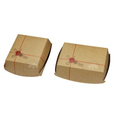 China Disposable HAPPYPACK Custom Printing Take Away Boxes Paper Lunch Box Hamburger Box Food Container Free Samples for sale