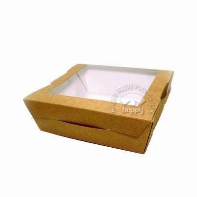 China Happypack Packaging Disposable Degradable Paper Take Away Disposable Kraft Paper Sandwich Box Food Sandwich Box Free Sample for sale