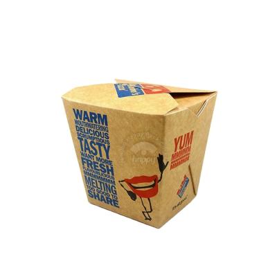 China High Quality HAPPYPACK Disposable Wholesale Take Away Boxes Square Food Paper Box 8/16/26/32oz Noodle Box Free Samples for sale