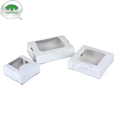 China HAPPYPACK Disposable Diposable Square Folded Food Packaging Box Paper Cake Box Take Out Box Design Custom Printing Color Free Samples for sale