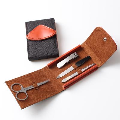 China Leather Finger Nail PU Travel Case Grooming Kit for sale