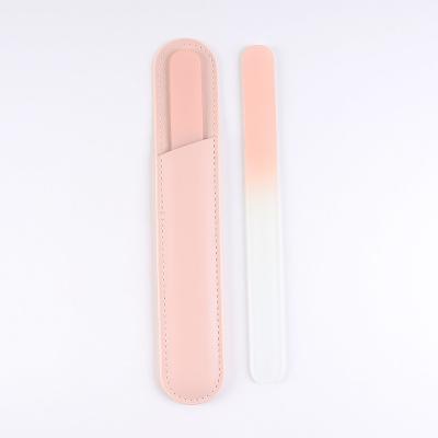 China Low MOQ Durable Crystal Nail File Emery Board Glass With Pouch for sale