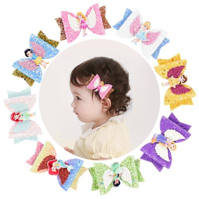 China Children's Decoration Fasion Sequin Wings Cute Hair Bow Girl Baby Taurus Striped Hair Clip Children's Hairpin for sale