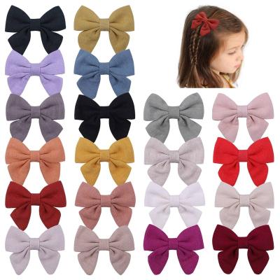 China Wholesale Kids Decoration Girls Girls Bow Pin Hairclip Grosgrain Ribbon Fabric Handmade Hair Bow For Baby Hair Accessory for sale