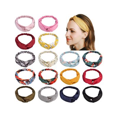 China Lady Floral Soft Non Slip Elastic Headband Knot Fashion Girl Headband Hairband Accessory High Quality Hair Elastic for sale