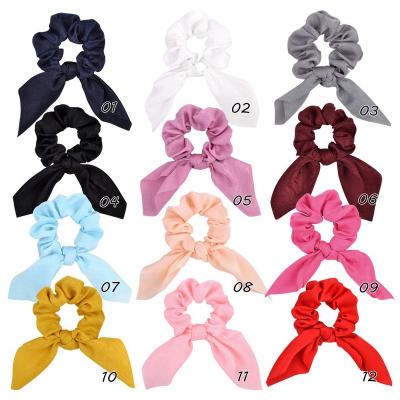 China Colorectal Elastic Hair Rope Ring Rabbit Ears Head Cloth Girl Satin Headwear Hair Ring Flames Cute Knot Tassel Elastic for sale