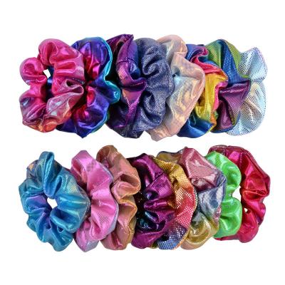 China Kids Decoration Top Selling New Custom Fashion Bronzing Laser Metal Rainbow Hair Circle Design Scrunchies Headband for sale