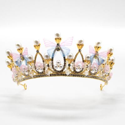 China Girls Tiara Wholesale Wedding Bridal Crown and Princess Children's Circle Rose Hair Ornament Tiara for sale