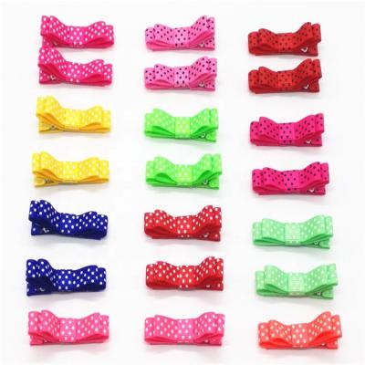 China Custom Handcrafted Cute Small Little Girl Bowknot 196 Color Grosgrain Ribbon Children's Hair Clip Hair Accessories For Baby for sale