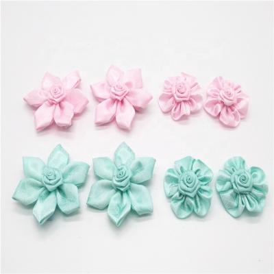 China Custom wholesale handmade custom ribbon flowers clips kids to cut custom hair bows for beauty girls for sale