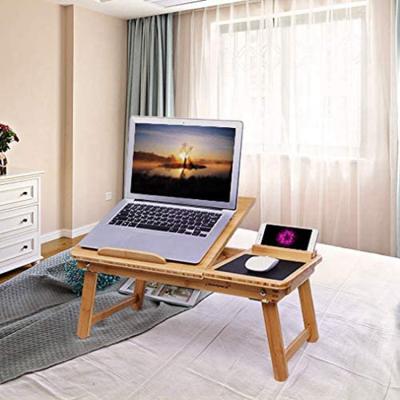 China Bamboo Breakfast Tray Desk Table (Size) SONGMICS Home Office Adjustable Laptop Adjustable Bamboo Desk Bed for sale