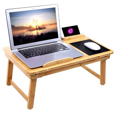 China (Size) Bed Wheels Lap Desk For Laptop Bed Adjustable Bamboo Folding Laptop Desk Computer Desk Organizer for sale