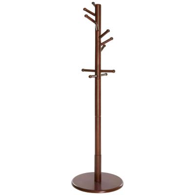 China VASAGLE Adjustable Solid Rubber Round Dark Walnut Wooden Base Free Standing Coat Tree Coat Rack (Other) Pole For Clothes, Hats, Bags for sale