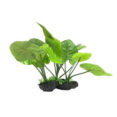 China Small Viable Green Plant Decoration For Aquarium Realistic Plastic Props for sale