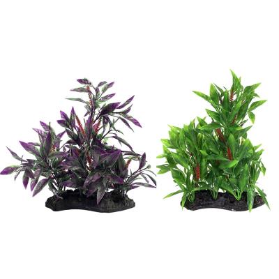 China Viable Wholesale Plastic Aquarium Plants Purple Tree Decoration For Fish Tank for sale