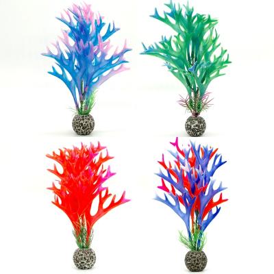 China Viable Aquarium Decoration Ornaments Plastic Plants Fish Tank Decorations Artificial Fake Coral for sale