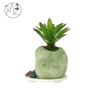 China Stocked/EO-friedfly/To Clean Easy/Not Easy To Break Mini Resin Orchid Bonsai With Fake Potted Plant Artificial Small Plants For Home Decor Office Decoration for sale