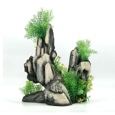 China Sustainable Decoration Ornaments Large Decorations Rocks Ornament Suppliers Aquarium Resin Rock Garden for sale