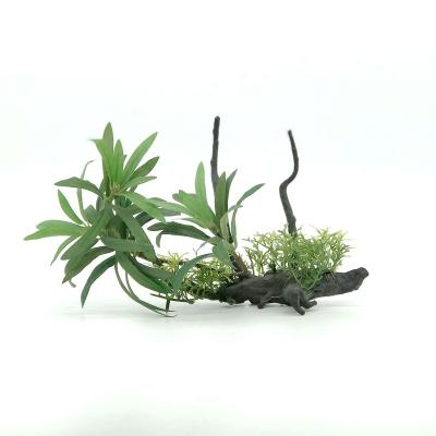 China Viable Plants Decoration Aquarium Accessories Decorations Products Pet Fake Artificial Plastic Reptile Tank Ornaments for sale