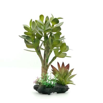 China Plastic Viable Reptile Decor 25cm Green Plants For Reptile Decoration for sale