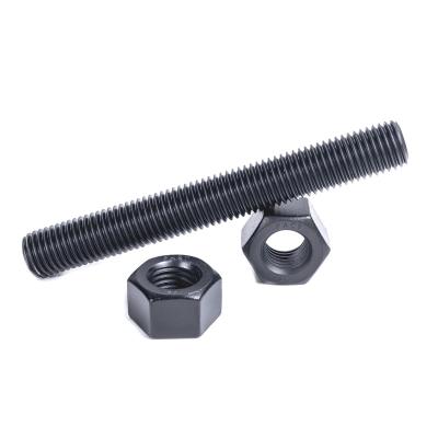 China Full Tread Colored High Quality Steel Rod Stud Bolts With 2H Hex Nuts for sale