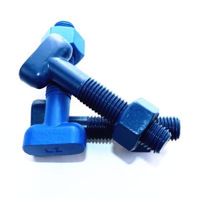 China 2022 New Design MAI China Steel Xylan B7 T Head Bolts High Quality Material High Strength Hardware Blue Fasteners for sale