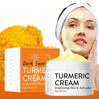 China Organic Moisturizer Private Label Turmeric Acne Treatment Dark Spot Removing Facial Skin Whitening Turmeric Face Cream for sale