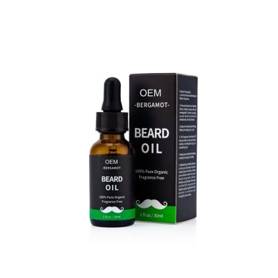 China Private Label Vegan Beard Treatment Whitening Smoothing Best Nourishing Natural Organic Men's Beard Growth Oil for sale