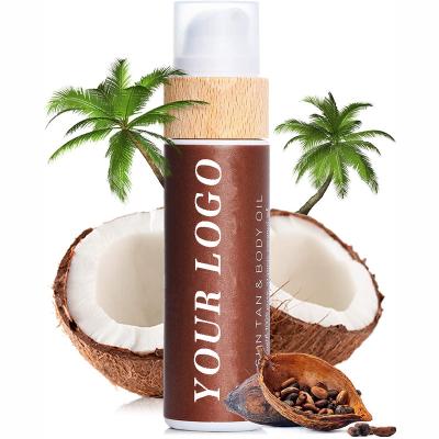 China OEM Private Label Natural Self Tanner Ingredients Deep Chocolate Tanning Sun Deep Dark Tanning Lotion for sale