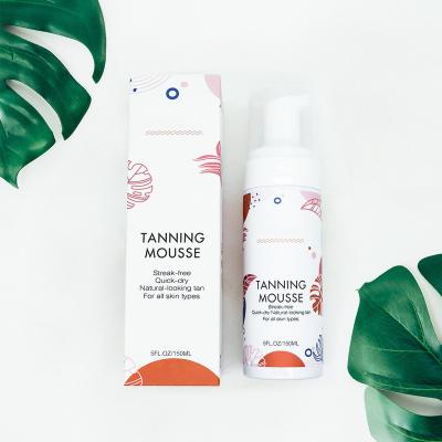 China Custom Private Label Individual Tanner Natural Glow Fake Tan Sunless Tanning Mousse For Body for sale