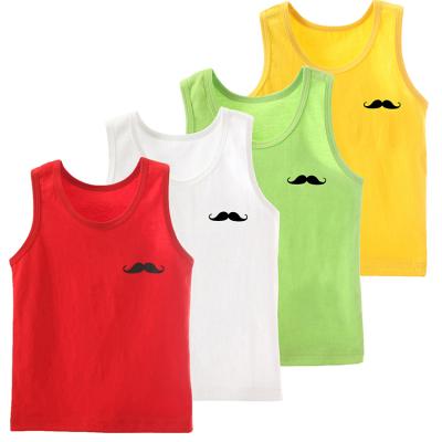 China Sustainable Spot Printed 100% Cotton Knitted Children's Vest for sale