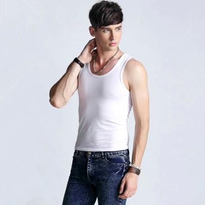 China Summer Sustainable Mens Sports Fitness Pure Color Stretch Vest High for sale